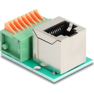 Delock RJ45 anya 90 -ban hajlított   sorkapocs lenyomó gombbal Cat.5e