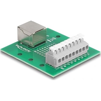 Delock RJ45 anya - Terminal block nyomógombbal DIN sínhez