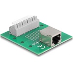 Delock RJ45 anya - Terminal block nyomógombbal DIN sínhez