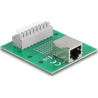 Delock RJ45 anya - Terminal block nyomógombbal DIN sínhez