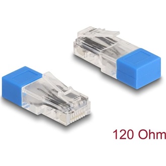 Delock RJ45 apa lezáró rezisztorral 120 Ohm kék