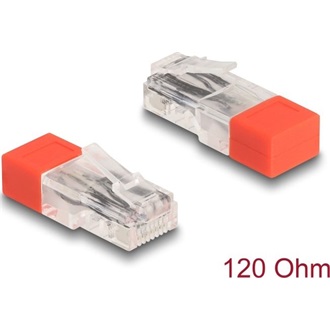 Delock RJ45 apa lezáró rezisztorral 120 Ohm piros