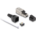 Delock RJ45 csatlakozó az LSA-hoz húzásmentesítővel és porvédővel Cat.6A szerszámmentes