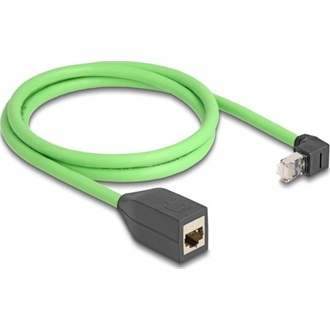 Delock RJ45 hálózat bővítő kábel Cat.6A apa felfelé néző csatlakozódugóval - anya SF/UTP alkalmas kábelvezető láncokhoz