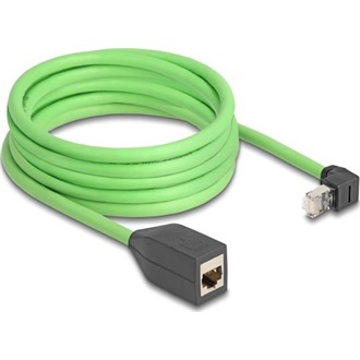 Delock RJ45 hálózat bővítő kábel Cat.6A apa felfelé néző csatlakozódugóval - anya SF/UTP alkalmas kábelvezető láncokhoz