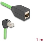 Delock RJ45 hálózat bővítő kábel Cat.6A apa lefelé néző csatlakozódugóval - anya SF/UTP alkalmas kábelvezető láncokhoz P