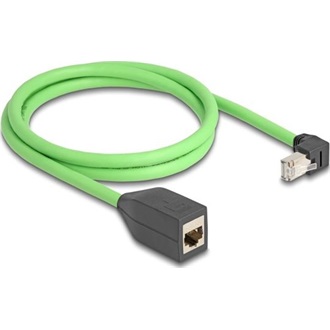 Delock RJ45 hálózat bővítő kábel Cat.6A apa lefelé néző csatlakozódugóval - anya SF/UTP alkalmas kábelvezető láncokhoz P