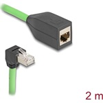 Delock RJ45 hálózat bővítő kábel Cat.6A apa lefelé néző csatlakozódugóval - anya SF/UTP alkalmas kábelvezető láncokhoz P