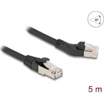 Delock RJ45 hálózati kábel Cat.6A S/FTP 45 -ben jobbra hajlított apa   egyenes apa 5 m, fekete