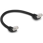 Delock RJ45 CAT6A S/FTP -> RJ45 CAT6A S/FTP M/M adatkábel 0.25m fekete 45° fel/45° fel