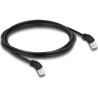 Delock RJ45 CAT6A S/FTP -> RJ45 CAT6A S/FTP M/M adatkábel 2m fekete 45° fel/45° fel