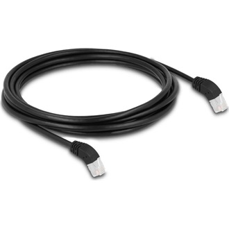 Delock RJ45 CAT6A S/FTP -> RJ45 CAT6A S/FTP M/M adatkábel 3m fekete 45° fel/45° fel