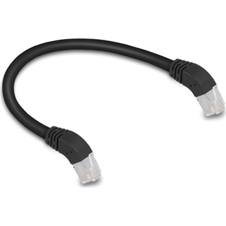 Delock RJ45 CAT6A S/FTP -> RJ45 CAT6A S/FTP M/M adatkábel 0.25m fekete 45° le