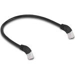 Delock RJ45 CAT6A S/FTP -> RJ45 CAT6A S/FTP M/M adatkábel 0.5m fekete 45° le