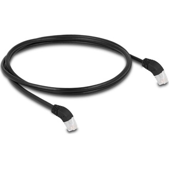 Delock RJ45 CAT6A S/FTP -> RJ45 CAT6A S/FTP M/M adatkábel 1m fekete 45° le