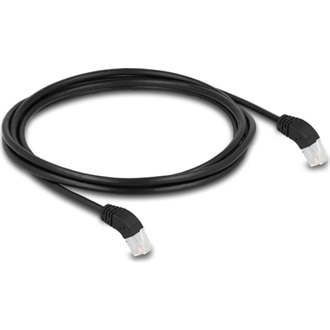 Delock RJ45 CAT6A S/FTP -> RJ45 CAT6A S/FTP M/M adatkábel 2m fekete 45° le