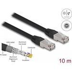 Delock RJ45 CAT6A S/FTP -> RJ45 CAT6A S/FTP M/M adatkábel 10m fekete PE, kültéri