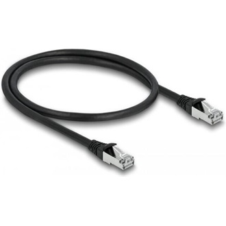 Delock RJ45 CAT6A S/FTP -> RJ45 CAT6A S/FTP M/M adatkábel 0.5m fekete PUR, kültéri