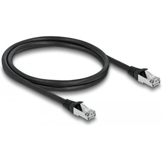 Delock RJ45 CAT6A S/FTP -> RJ45 CAT6A S/FTP M/M adatkábel 1m fekete PUR, kültéri