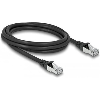Delock RJ45 CAT6A S/FTP -> RJ45 CAT6A S/FTP M/M adatkábel 2m fekete PUR, kültéri