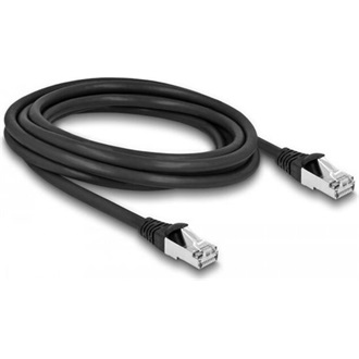Delock RJ45 CAT6A S/FTP -> RJ45 CAT6A S/FTP M/M adatkábel 3m fekete PUR, kültéri