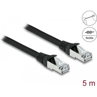 Delock RJ45 CAT6A S/FTP -> RJ45 CAT6A S/FTP M/M adatkábel 5m fekete PUR, kültéri