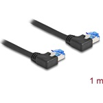 Delock RJ45 CAT6A S/FTP -> RJ45 CAT6A S/FTP M/M adatkábel 1m fekete 90° bal/bal