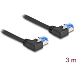 Delock RJ45 CAT6A S/FTP -> RJ45 CAT6A S/FTP M/M adatkábel 1m fekete 90° bal/bal