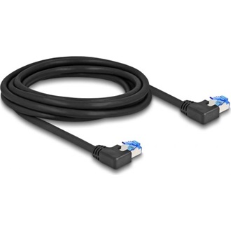 Delock RJ45 CAT6A S/FTP -> RJ45 CAT6A S/FTP M/M adatkábel 1m fekete 90° bal/bal