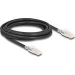 Delock RJ45 CAT6A S/FTP -> RJ45 CAT6A S/FTP M/M adatkábel 3m fekete biztonsági klipsz csomaggal