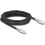 Delock RJ45 CAT6A S/FTP -> RJ45 CAT6A S/FTP M/M adatkábel 5m fekete biztonsági klipsz csomaggal