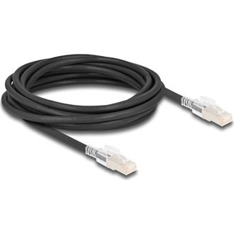 Delock RJ45 CAT6A S/FTP -> RJ45 CAT6A S/FTP M/M adatkábel 5m fekete biztonsági klipsz csomaggal