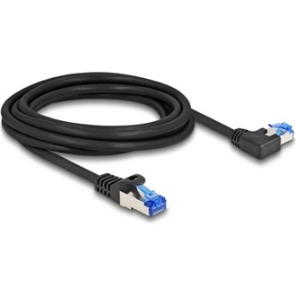 Delock RJ45 CAT6A S/FTP -> RJ45 CAT6A S/FTP M/M adatkábel 3m fekete 90° egyenes/bal