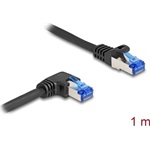 Delock RJ45 CAT6A S/FTP -> RJ45 CAT6A S/FTP M/M adatkábel 1m fekete 90° egyenes/jobb