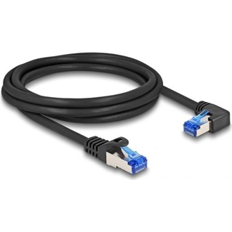 Delock RJ45 CAT6A S/FTP -> RJ45 CAT6A S/FTP M/M adatkábel 2m fekete 90° egyenes/jobb