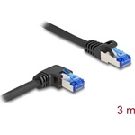 Delock RJ45 CAT6A S/FTP -> RJ45 CAT6A S/FTP M/M adatkábel 3m fekete 90° egyenes/jobb