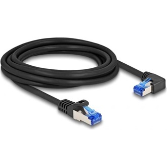 Delock RJ45 CAT6A S/FTP -> RJ45 CAT6A S/FTP M/M adatkábel 3m fekete 90° egyenes/jobb