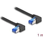 Delock RJ45 CAT6A S/FTP -> RJ45 CAT6A S/FTP M/M adatkábel 1m fekete 90° jobb/jobb