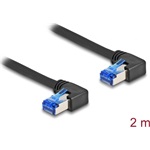 Delock RJ45 CAT6A S/FTP -> RJ45 CAT6A S/FTP M/M adatkábel 2m fekete 90° jobb/jobb