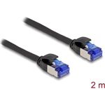 Delock RJ45 CAT6A S/FTP -> RJ45 CAT6A S/FTP M/M adatkábel 2m fekete vékony