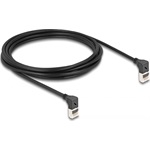 Delock RJ45 CAT6A S/FTP -> RJ45 CAT6A S/FTP M/M adatkábel 3m fekete slim, 90° fel/fel