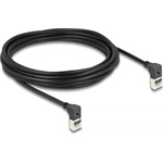 Delock RJ45 CAT6A S/FTP -> RJ45 CAT6A S/FTP M/M adatkábel 5m fekete slim, 90° fel/fel