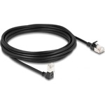 Delock RJ45 CAT6A S/FTP -> RJ45 CAT6A S/FTP M/M adatkábel 5m fekete slim, 90° le/egyenes