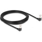 Delock RJ45 CAT6A S/FTP -> RJ45 CAT6A S/FTP M/M adatkábel 3m fekete slim, 90° le/le