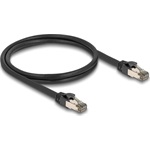 Delock RJ45 CAT6A U/FTP -> RJ45 CAT6A U/FTP M/M adatkábel 1m fekete ultrahajlékony belső fém borítássa