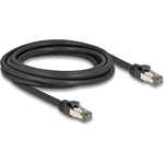 Delock RJ45 CAT6A U/FTP -> RJ45 CAT6A U/FTP M/M adatkábel 3m fekete ultrahajlékony belső fém borítássa