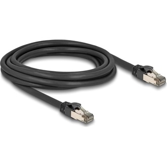 Delock RJ45 CAT6A U/FTP -> RJ45 CAT6A U/FTP M/M adatkábel 3m fekete ultrahajlékony belső fém borítássa