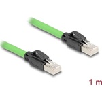 Delock RJ45 hálózati kábel Cat.6A apa   apa SF/UTP alkalmas kábelvezető láncokhoz PUR (TPU) 1 m zöld