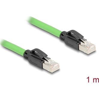 Delock RJ45 hálózati kábel Cat.6A apa   apa SF/UTP alkalmas kábelvezető láncokhoz PUR (TPU) 1 m zöld