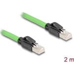 Delock RJ45 hálózati kábel Cat.6A apa   apa SF/UTP alkalmas kábelvezető láncokhoz PUR (TPU) 2 m zöld
